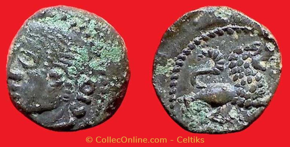 bronze TOVTOBOCIO -ATEPILOS au lion monnaies antiques celtes bronze tovtobocio atepilos au lion