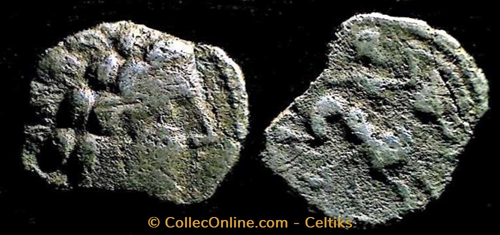 fraction au cavalier - b monnaies antiques celtes fraction au cavalier b
