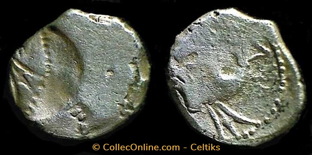 incus - denier à l'hippocampe monnaie antique av jc ap gauloise incus denier a hippocampe
