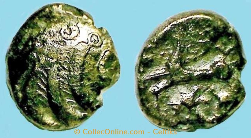 quart de statère aux segments de cercles - 05 monnaies antiques celtes quart de statere aux segments de cercles 05