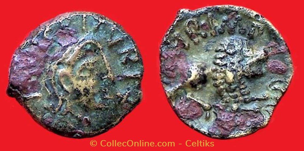 bronze INIICRITVRIX / A.HIR.IMP au lion monnaies antiques celtes bronze iniicritvrix a hir imp au lion