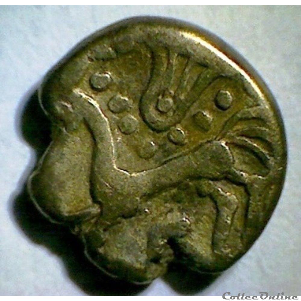 monnaie antique gauloise serie 1106 dt 3478 quart de statere au triangle et a la lyre