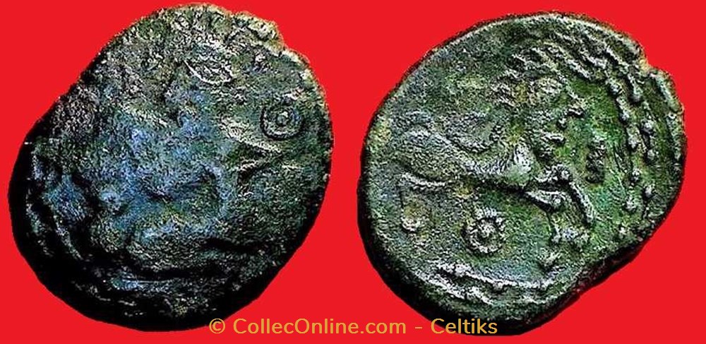 monnaies antiques celtes bronze a archer agenouille et au cheval