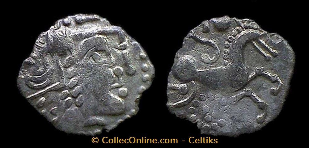monnaies antiques celtes lamellaire au cheval et a la rosace