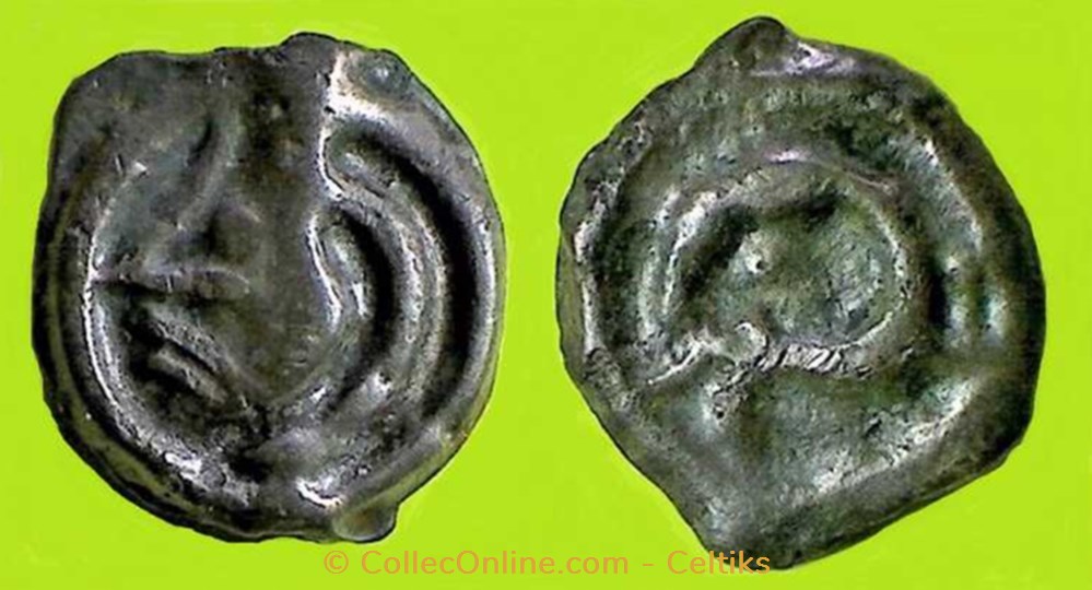 monnaies antiques celtes potin a animal retourne