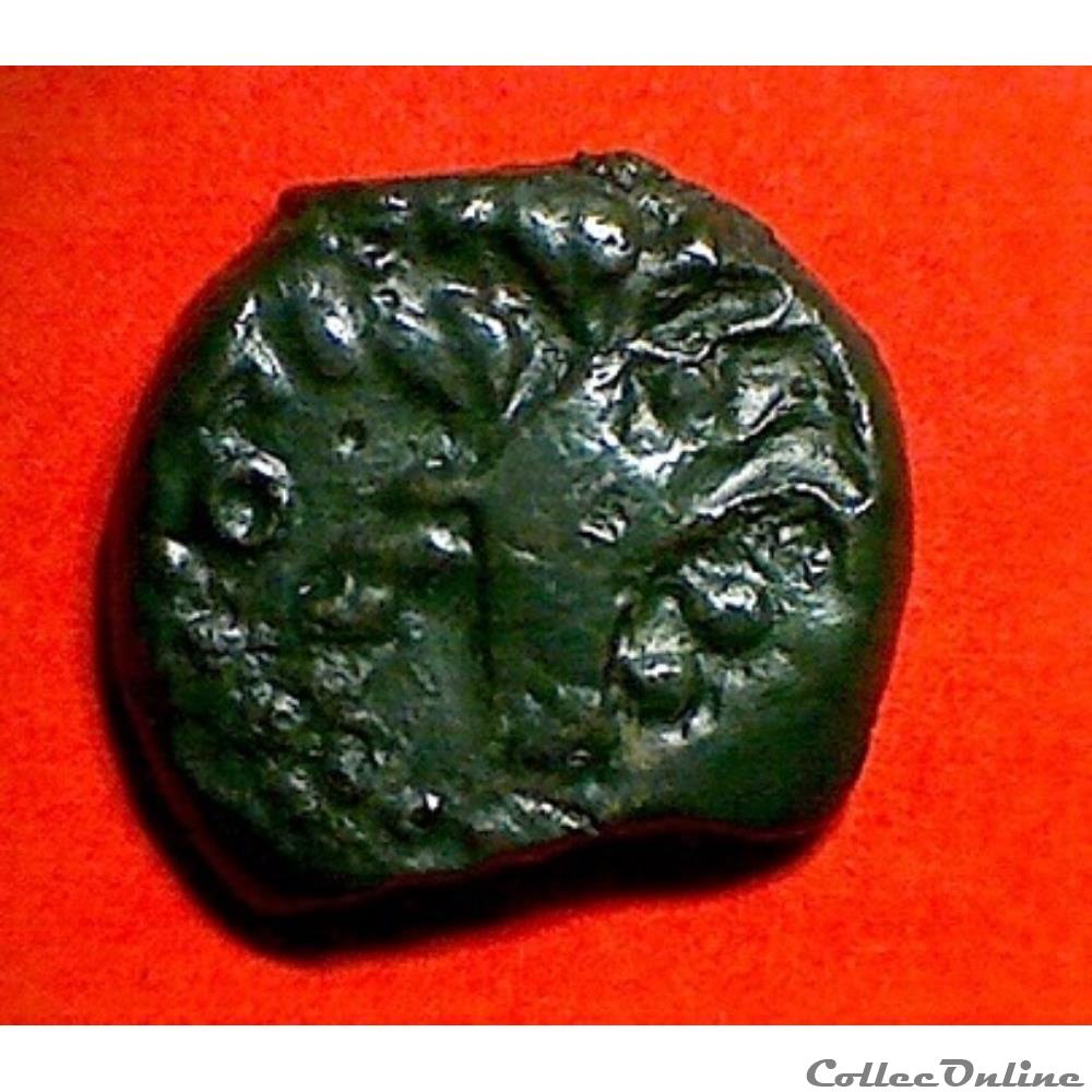 monnaie antique gauloise serie 538 dt 2608 var bronze au loup tete a droite