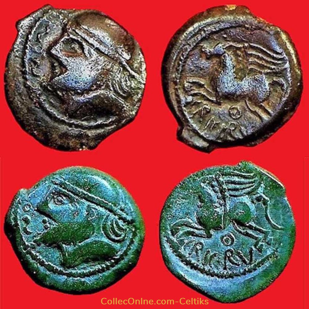 bronze CRICIRV barbu aux esses et annelet type 1 # monnaies antiques celtes bronze cricirv barbu aux esses et annelet type 1