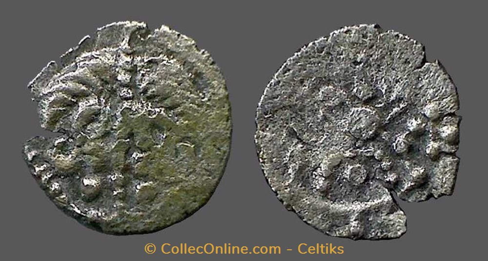 obole du pont de la CHALOIRE - h monnaies antiques celtes obole du pont de la chaloire h