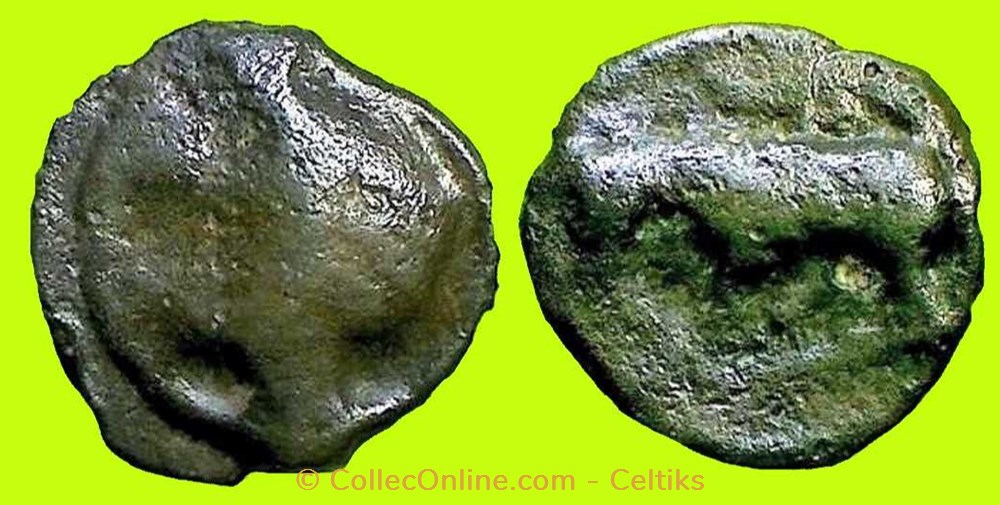 potin à la tête diabolique - cl 7 monnaies antiques celtes potin a la tete diabolique cl 7