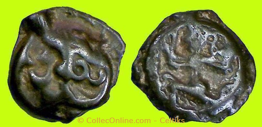 monnaies antiques celtes potin au guerrier courant