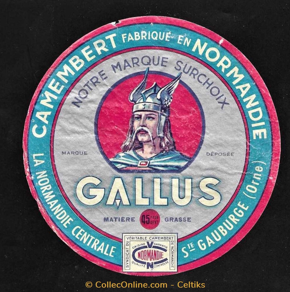 FROMAGE - camembert " GALLUS " vieux papiers etiquettes fromage camembert gallus