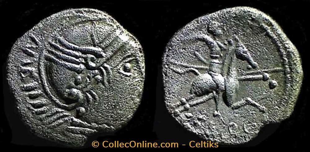 denier au cavalier AMBILLI / EBVRO monnaies antiques celtes denier au cavalier ambilli ebvro