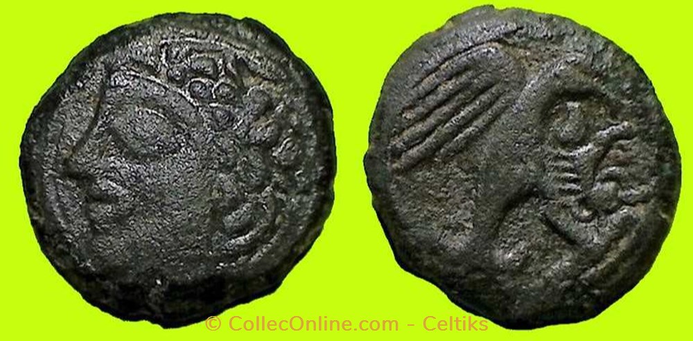 potin à l'aigle et au sanglier monnaies antiques celtes potin a aigle et au sanglier