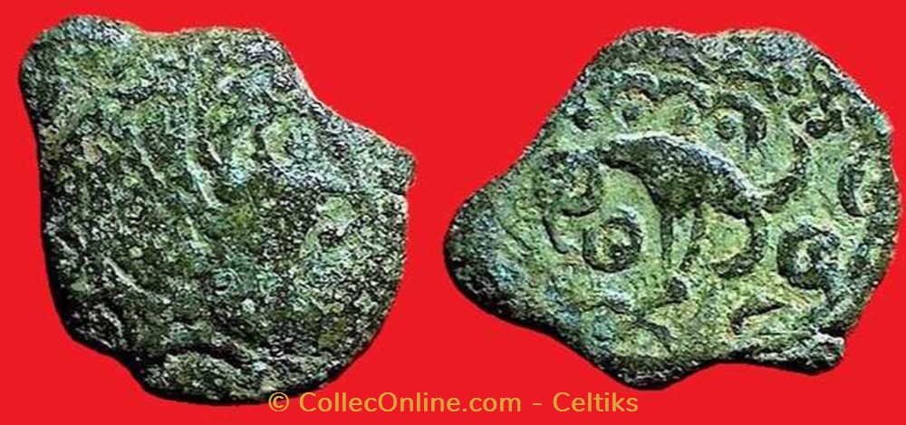 bronze à l'oiseau - classe 9 a var monnaies antiques celtes bronze a oiseau classe 9 a var