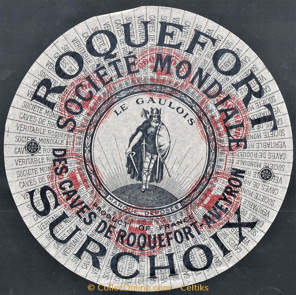 FROMAGE - roquefort " le gaulois " vieux papiers etiquettes fromage roquefort le gaulois