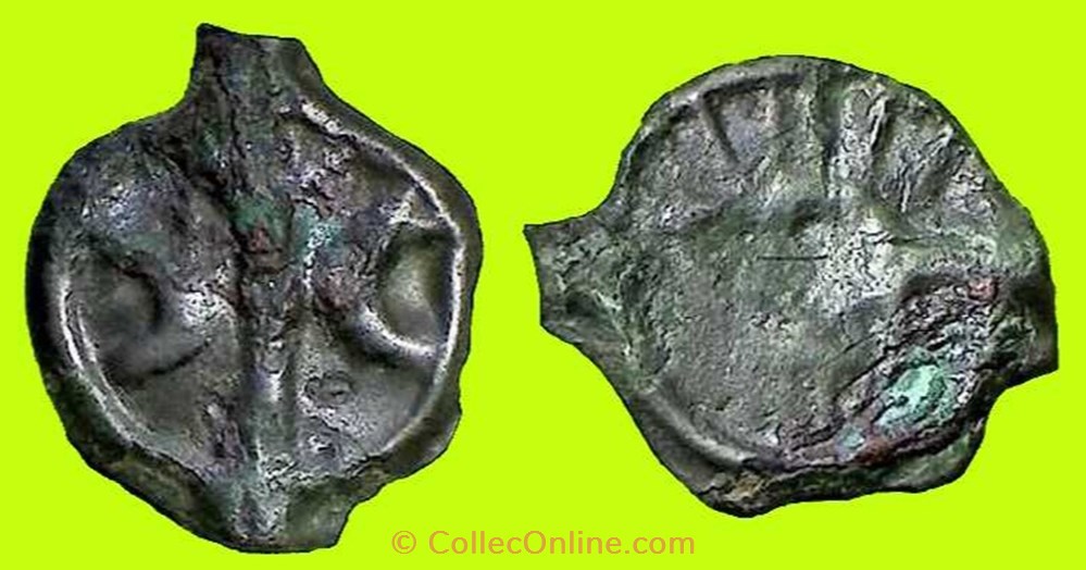 potin à la tête janiforme * monnaies antiques celtes potin a la tete janiforme