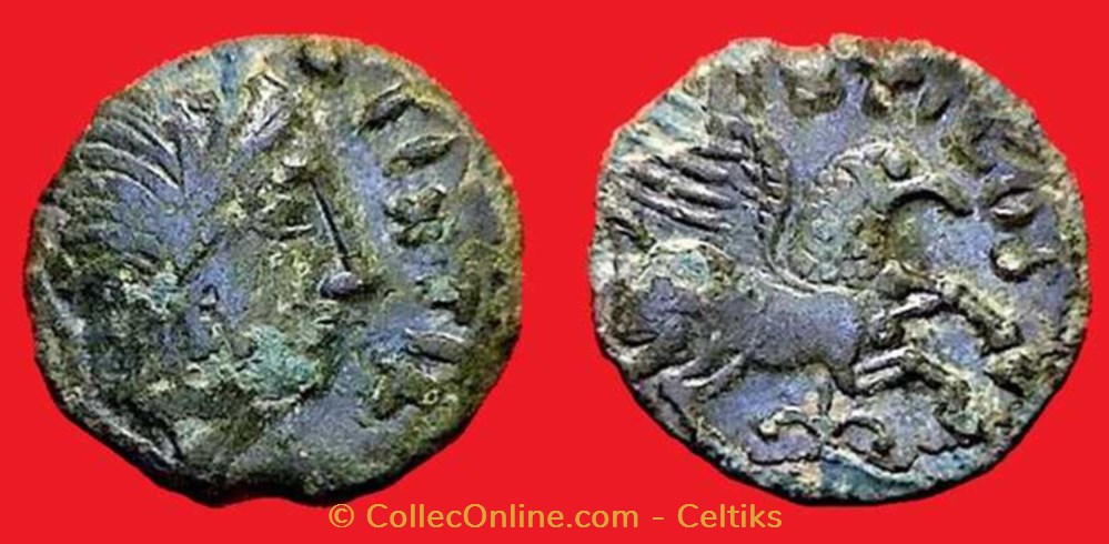bronze PIXTILOS au griffon courant monnaies antiques celtes bronze pixtilos au griffon courant