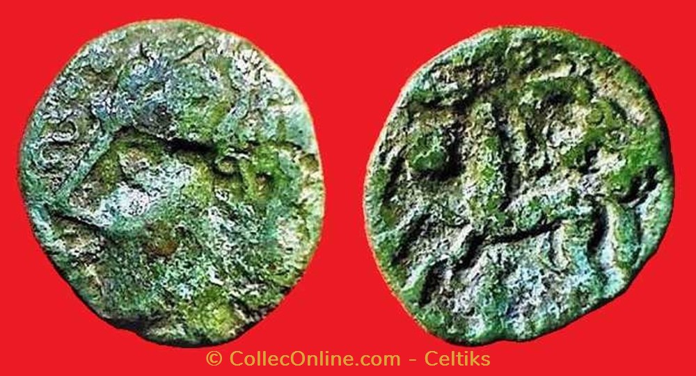 bronze à la tête humaine au cheval et au bucrane monnaies antiques celtes bronze a la tete humaine au cheval et au bucrane