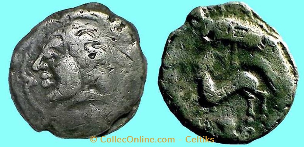 statère d'électrum à la main tête à gauche monnaies antiques celtes statere electrum a la main tete a gauche