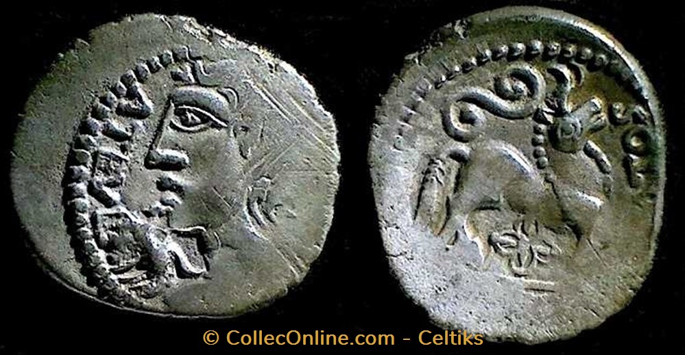 denier ATEVLA / VLATOS b monnaies antiques celtes denier atevla vlatos b