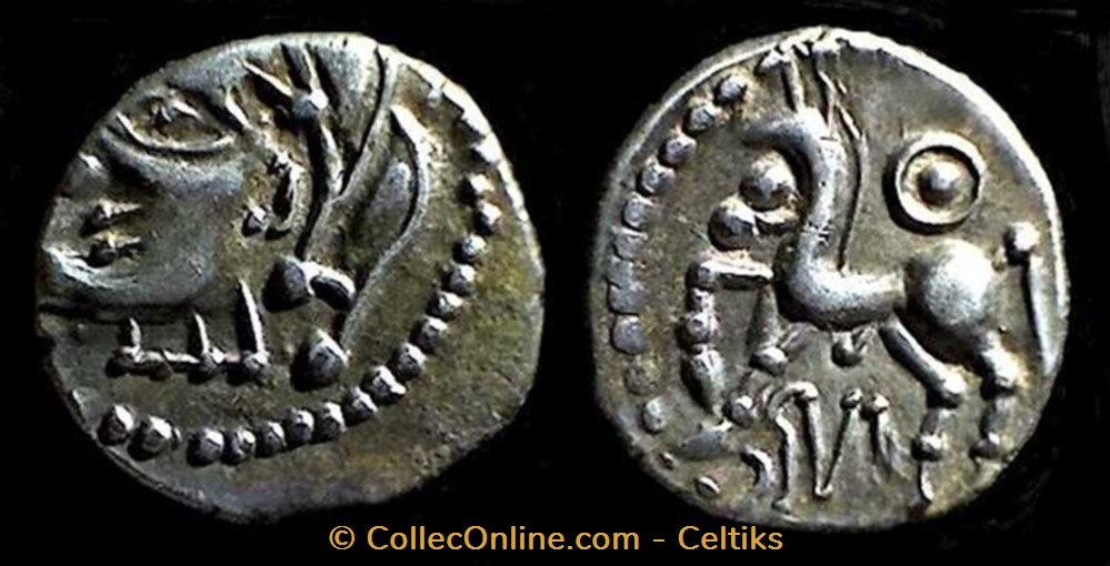 denier IVRC à l'annelet pointé monnaies antiques celtes denier ivrc a annelet pointe