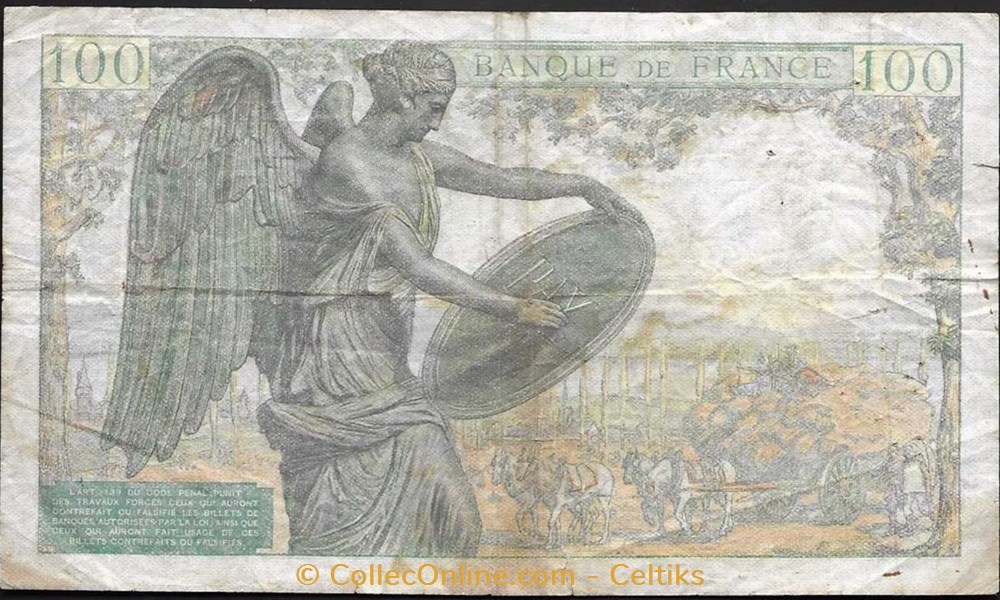 100 francs ( DESCARTES ) - type 1942 billets europe france 100 francs descartes type 1942