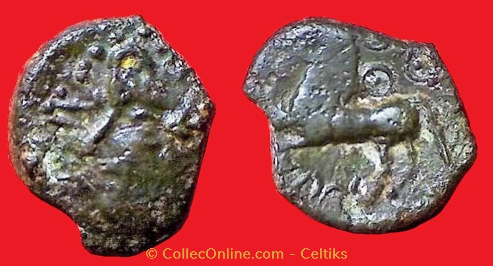 bronze ABVDOS aux trois annelets pointés monnaies antiques celtes bronze abvdos aux trois annelets pointes