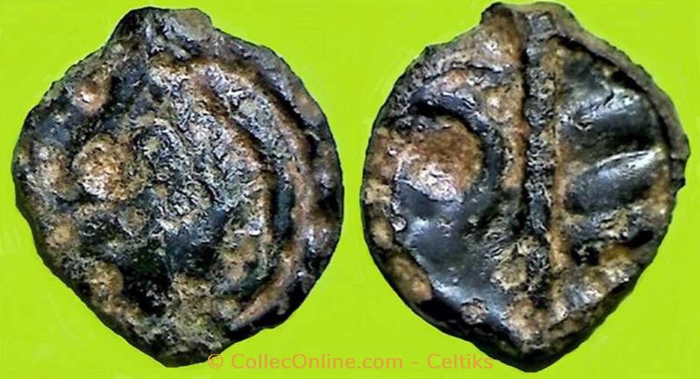 monnaies antiques celtes potin aux chevrons et au demi cercle
