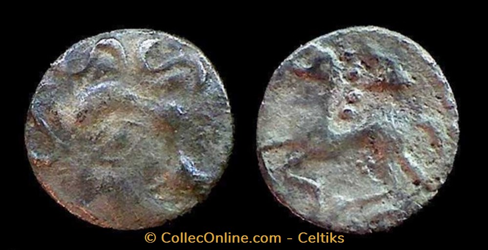 fraction au cheval et au triangle (a) monnaies antiques celtes fraction au cheval et au triangle a