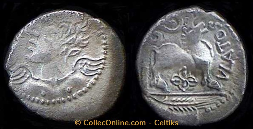 denier ATEVLA / VLATOS b monnaies antiques celtes denier atevla vlatos b