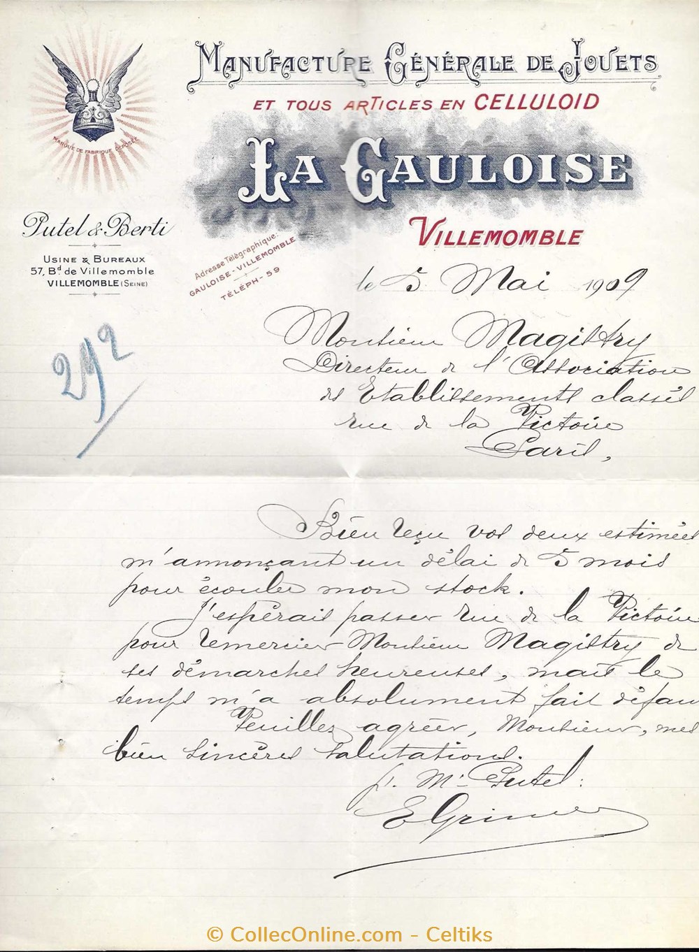 facture - PUTEL & BERTI documents anciens factures commerciaux facture putel berti