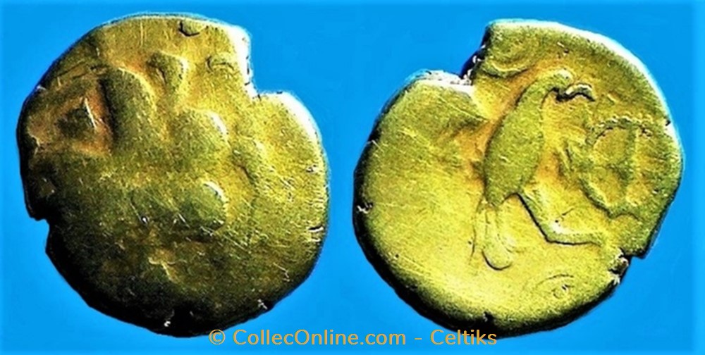 monnaies antiques celtes hemistatere or a aigle tete a gauche