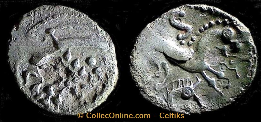 lamellaire au cheval et au sanglier monnaies antiques celtes lamellaire au cheval et au sanglier
