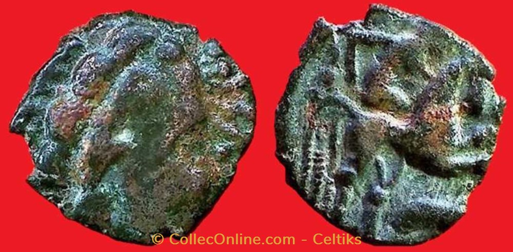bronze au cheval et à l'aurige type de CHILLY monnaies antiques celtes bronze au cheval et a aurige type de chilly