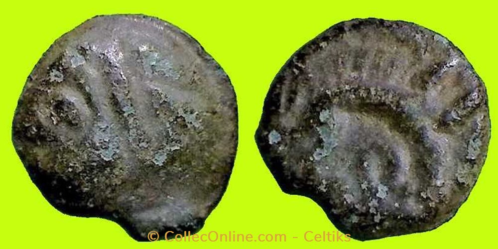 potin à la tête d'indien - cl 1 e 2 monnaies antiques celtes potin a la tete indien cl 1 e 2
