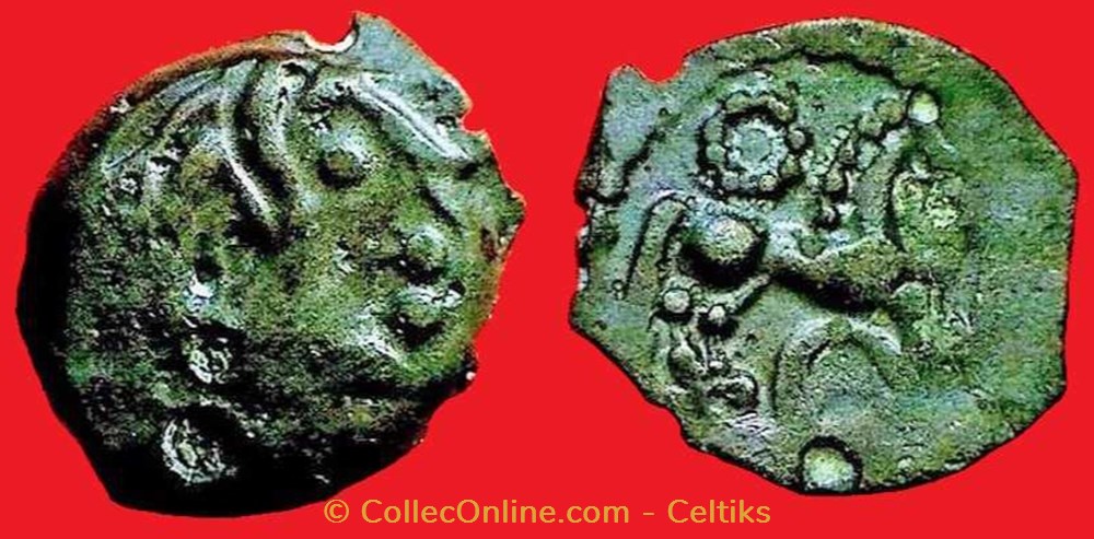 bronze au cheval et à l'annelet perlé monnaies antiques celtes bronze au cheval et a annelet perle