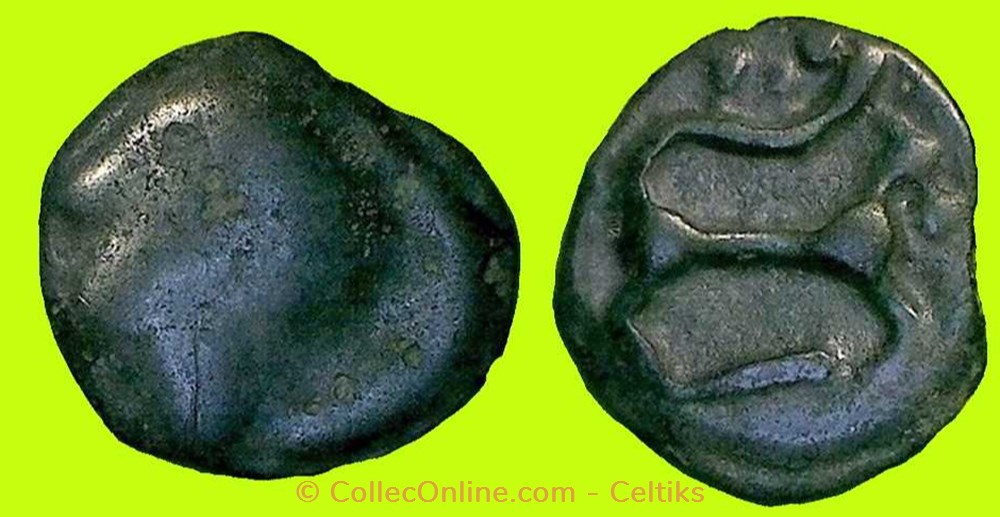 potin au cheval filiforme type de la Tène a var monnaies antiques celtes potin au cheval filiforme type de la tene a var
