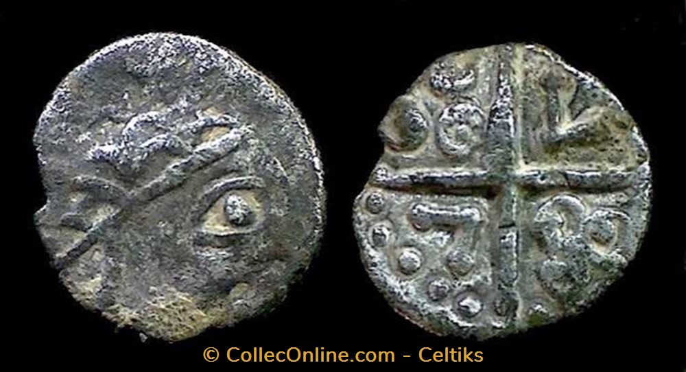 VINDELICI - obole à la croix type de DÜHRENER monnaies antiques celtes vindelici obole a la croix type de duhrener