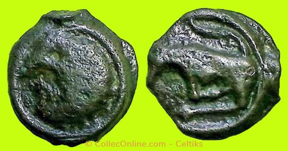 monnaies antiques celtes potin a la tete diabolique cl 7