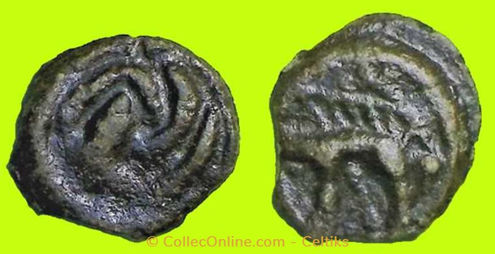 monnaies antiques celtes potin tete grossiere et au sanglier