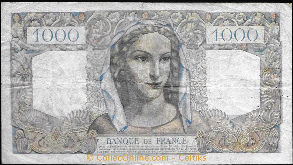 billets europe france 1000 francs minerve et hercule type 1945