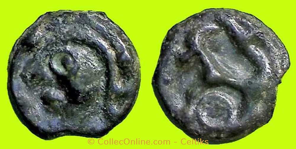 potin à la tête casquée et à l'annelet monnaies antiques celtes potin a la tete casquee et a annelet