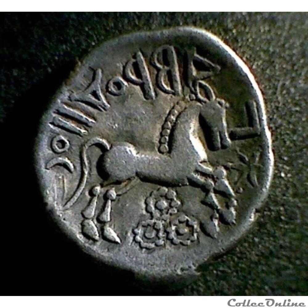 série 34 DT 207 denier au cheval NIDE . AABPOAIIOC monnaie antique gauloise serie 34 dt 207 denier au cheval nide aabpoaiioc