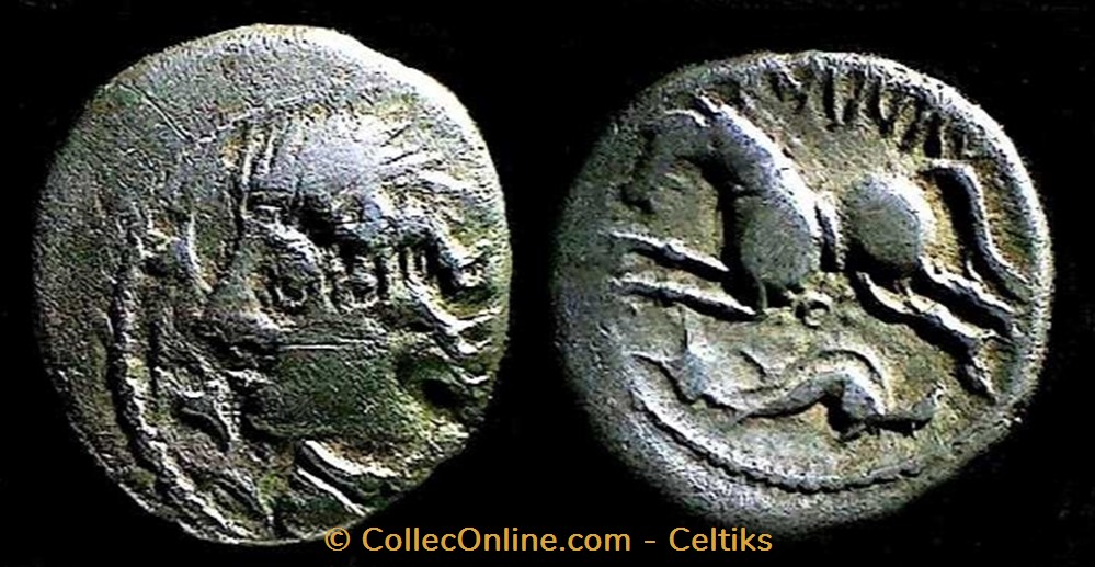 denier CRICIRV - var 1 monnaies antiques celtes denier cricirv var 1