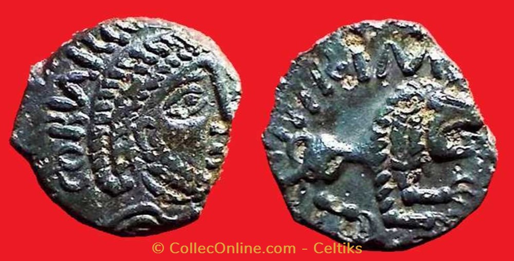 bronze CORIARCO / A.HIR.IMP au lion monnaies antiques celtes bronze coriarco a hir imp au lion