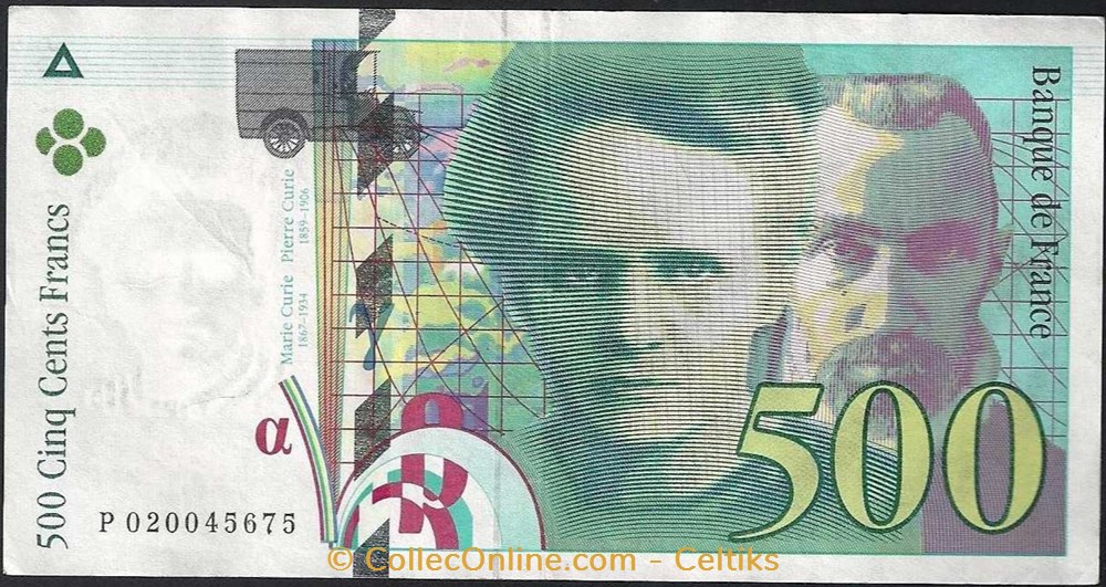 500 francs ( PIERRE et MARIE CURIE ) - type 1993 modifié billets europe france 500 francs pierre et marie curie type 1993 modifie