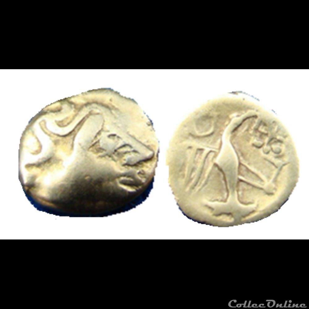 serie 505A DT 2570 var huitième de statère à l'aigle monnaie antique gauloise serie 505a dt 2570 var huitieme de statere a aigle