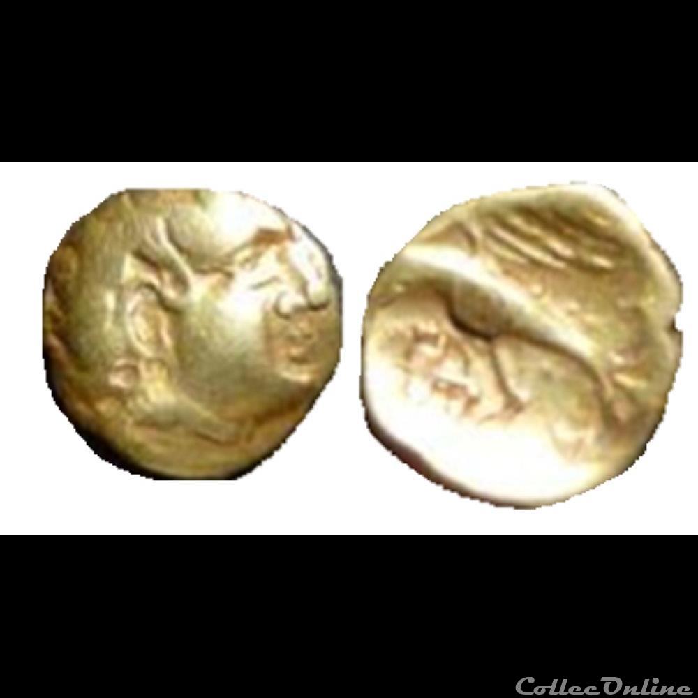 monnaie antique gauloise serie 505a dt 2570 var huitieme de statere a aigle