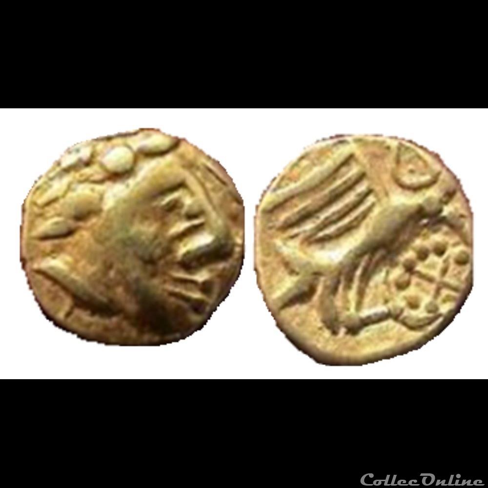monnaie antique gauloise serie 505a dt 2570 var huitieme de statere a aigle
