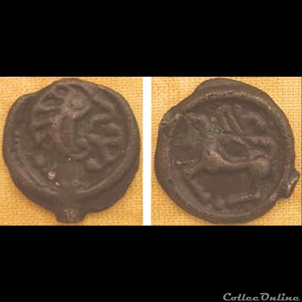 Potin inédit séno-tricasse monnaie antique gauloise potin inedit seno tricasse
